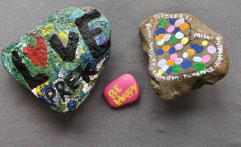 Rocks created by preschool and pre-kindergarten students