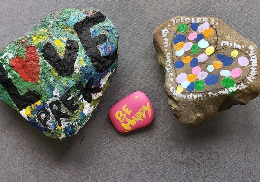 Rocks created by preschool and pre-kindergarten students